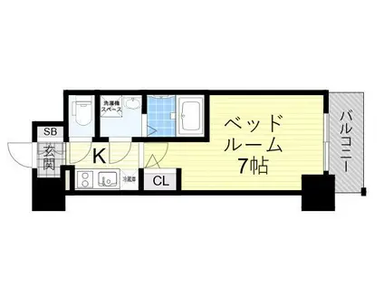 エスリード大阪クレストコート(1K/6階)の間取り写真