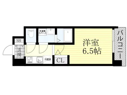 レジュールアッシュ三国本町(1K/1階)の間取り写真