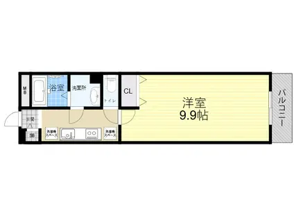 ウインドヒル塚本(1K/2階)の間取り写真