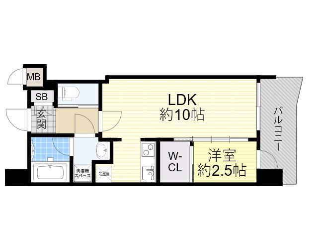 セレニテ西中島アリア弐番館(1LDK/7階)の間取り写真