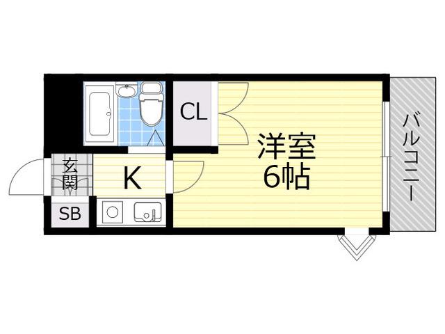 メゾン西中島(1K/4階)の間取り写真
