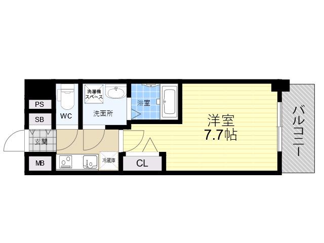 MJC大阪ファインゲート(1K/3階)の間取り写真