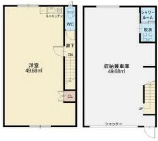 中島WORKING BASE(ワンルーム/1階)の間取り写真