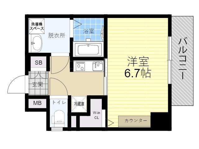 ライフフィールド塚本GRACE(1K/8階)の間取り写真