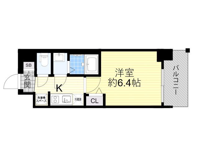 プレサンス西中島南方セレスト(1K/8階)の間取り写真