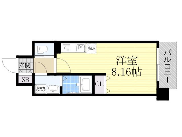 GRAND CINQ 02(ワンルーム/6階)の間取り写真