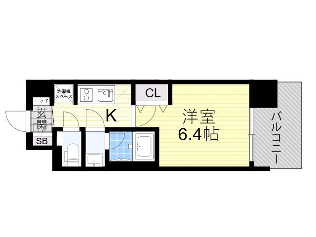 プレサンス神崎川ファインブレス(1K/9階)の間取り写真
