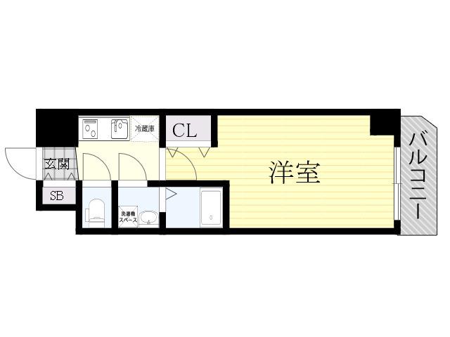 JPレジデンス大阪ウエストⅢ(1K/3階)の間取り写真