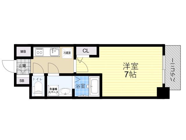 サムティ姫島FELICETO(1K/11階)の間取り写真