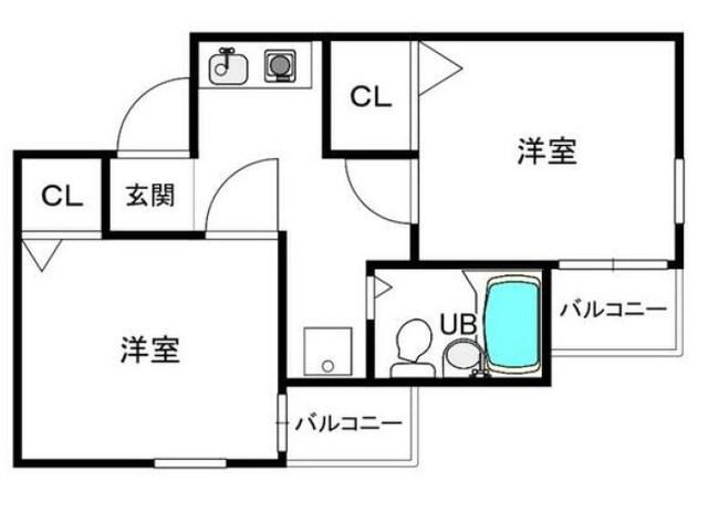 アイビ-ハイム加島(2K/2階)の間取り写真