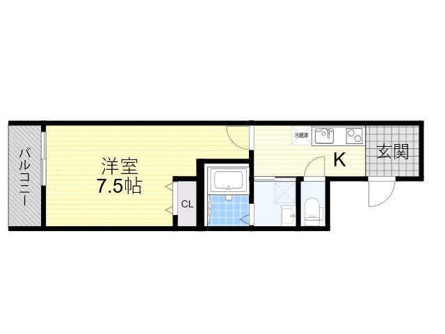 フジパレス出来島イースト5番館(1K/3階)の間取り写真