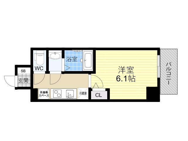 MV.IMP新大阪(1K/4階)の間取り写真