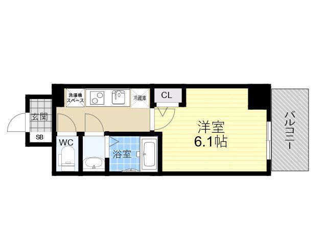 MV.IMP新大阪(1K/11階)の間取り写真