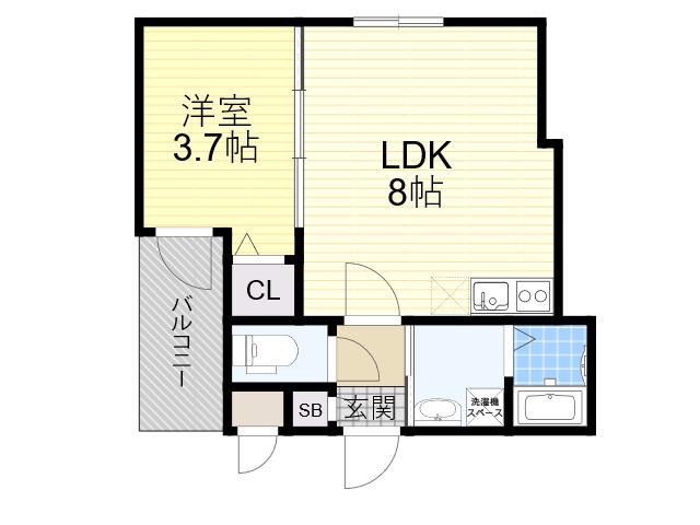 H-MAISON千船(1LDK/3階)の間取り写真