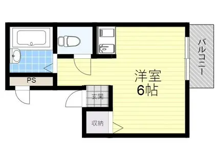 アーバン西三国(ワンルーム/2階)の間取り写真