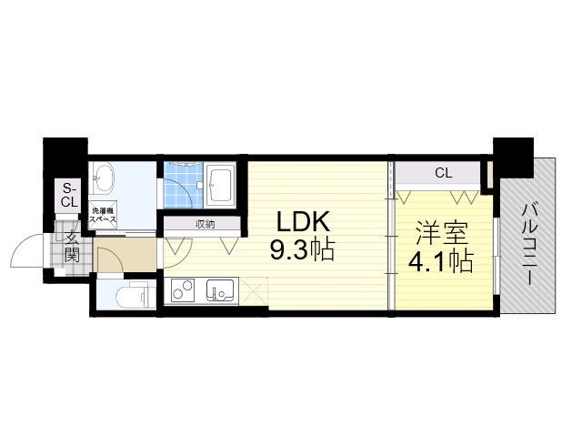 スプランディッド8(1LDK/6階)の間取り写真