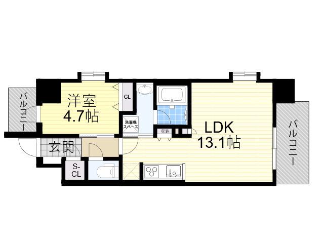 スプランディッド8(1LDK/9階)の間取り写真