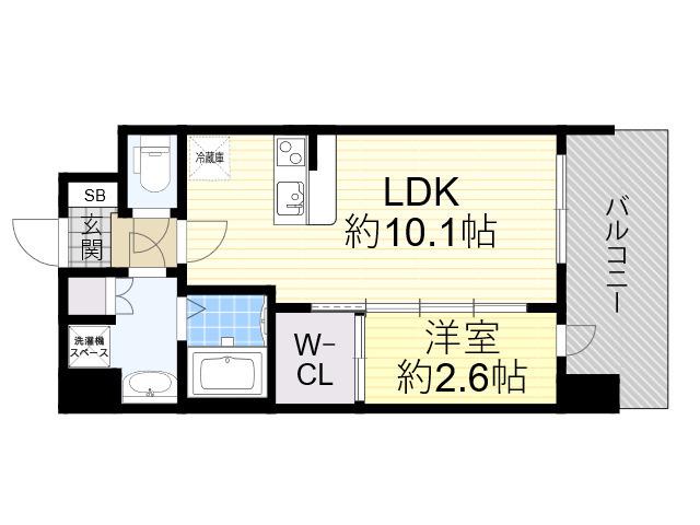 セレニテ十三ミラク(1LDK/10階)の間取り写真