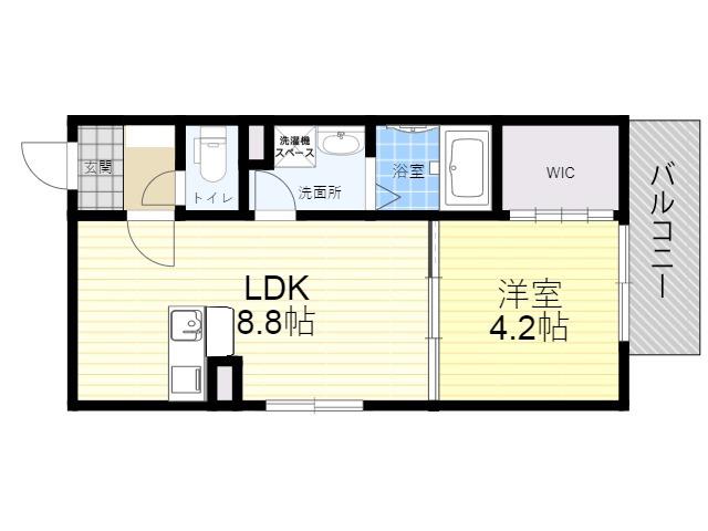 PREMIUM PEARL 塚本(1LDK/3階)の間取り写真
