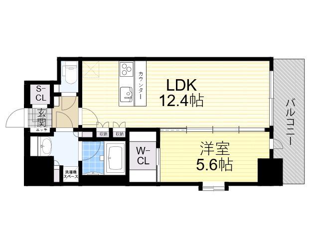 スプランディッド新大阪Ⅵ(1LDK/10階)の間取り写真