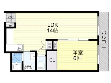 メゾンインペリアル(1LDK/3階)の間取り写真
