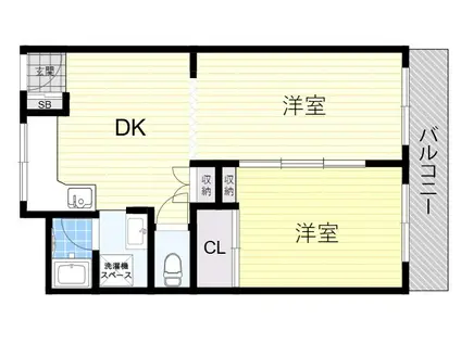 メゾンインペリアル(2DK/6階)の間取り写真