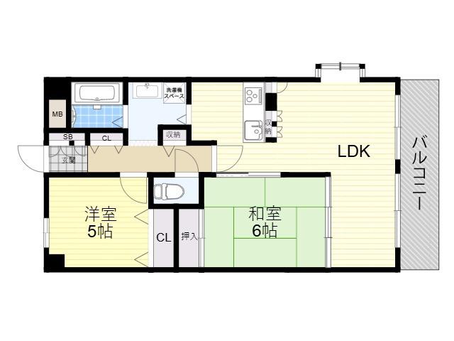 ブルックパレス(2LDK/7階)の間取り写真