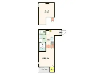 ハーモニーテラス花川III(1K/1階)の間取り写真