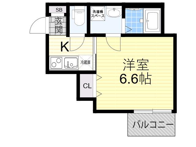 H-MAISON出来島2(1K/3階)の間取り写真