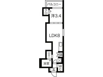 BUZZ神崎川(1LDK/1階)の間取り写真