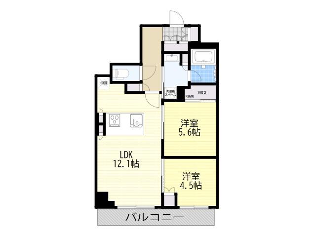 ジオタワー大阪十三(2LDK/17階)の間取り写真
