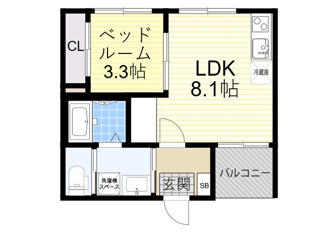 グランメゾン福(1LDK/3階)の間取り写真