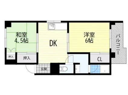 第一鳳マンション(2DK/3階)の間取り写真