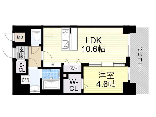 スプランディッド新大阪8(1LDK/8階)の間取り写真