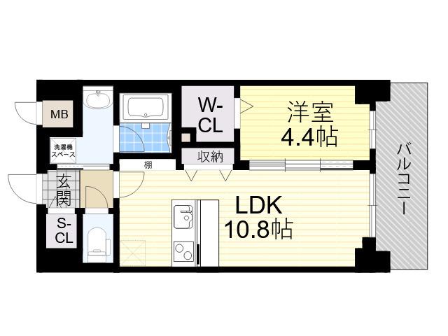 スプランディッド新大阪8(1LDK/8階)の間取り写真