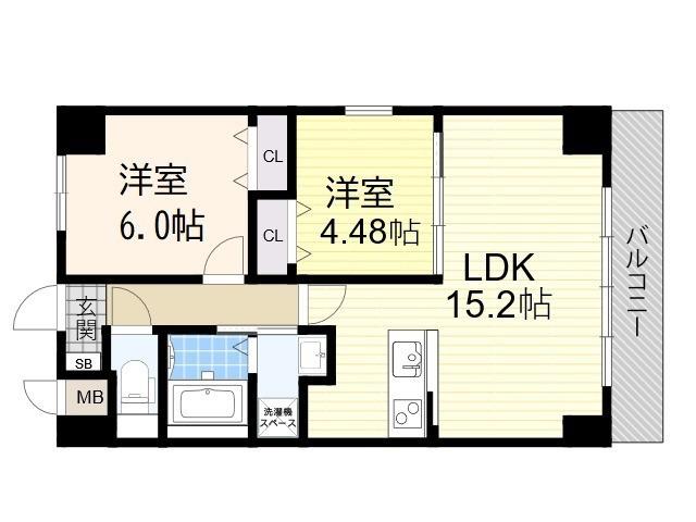 GROOVE豊中レジデンス(1SLDK/7階)の間取り写真