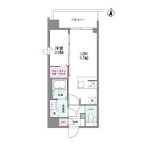 シーズンフラッツ新大阪サウス(1LDK/2階)の間取り写真
