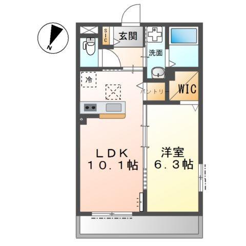 淀川区三津屋南マンション(1LDK/1階)の間取り写真