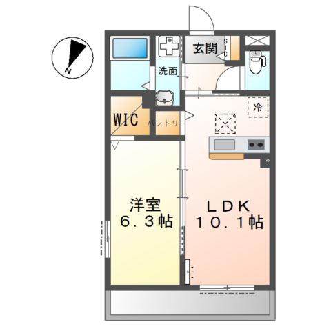 淀川区三津屋南マンション(1LDK/1階)の間取り写真