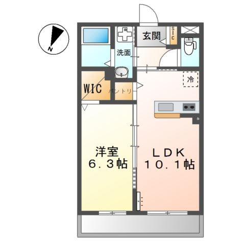 淀川区三津屋南マンション(1LDK/3階)の間取り写真