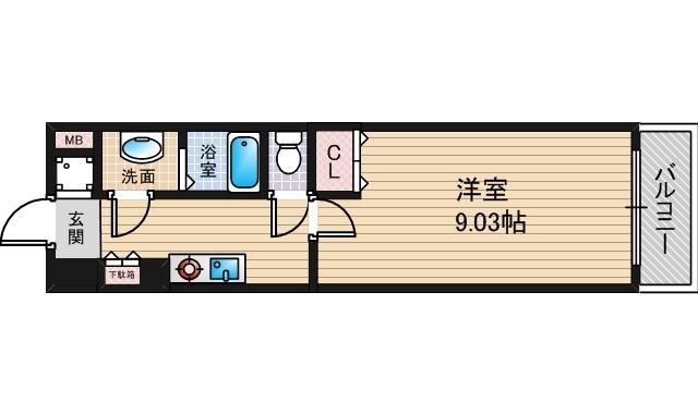 プレッツァ中百舌鳥(1K/4階)の間取り写真