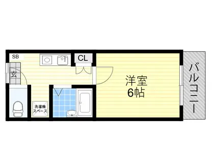 ハイツ新今宮(1K/4階)の間取り写真