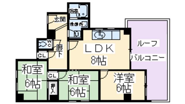 レジデンス・トーア(3DK/5階)の間取り写真
