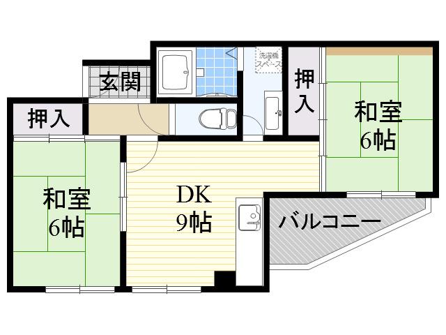 レジデンス・トーア(2DK/4階)の間取り写真