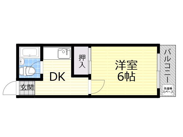ルネ北畠(1DK/1階)の間取り写真