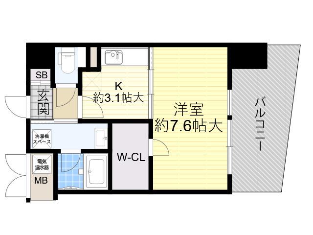 ヴィータ ラフィナータ(1K/6階)の間取り写真