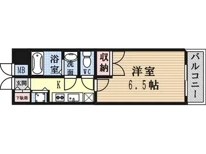 エストレージャ文の里(1K/7階)の間取り写真