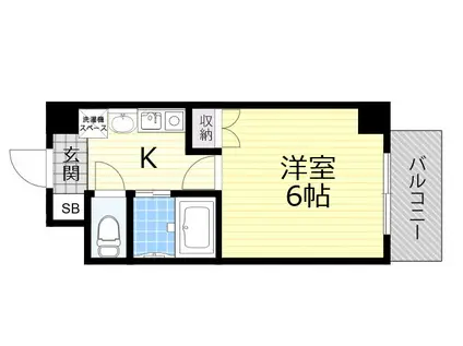 VILLA KEI(1K/3階)の間取り写真
