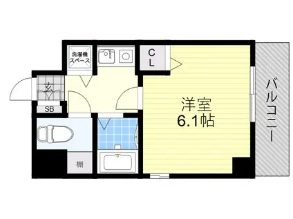 CITYLIFEディナスティ日本橋(1K/9階)の間取り写真