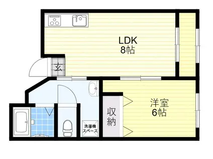 OLA COURT NISHITANABE(1LDK/3階)の間取り写真